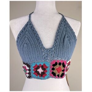 Shop Therapy Imports | Crochet Granny Square Halter Top Festival Retro | L/XL